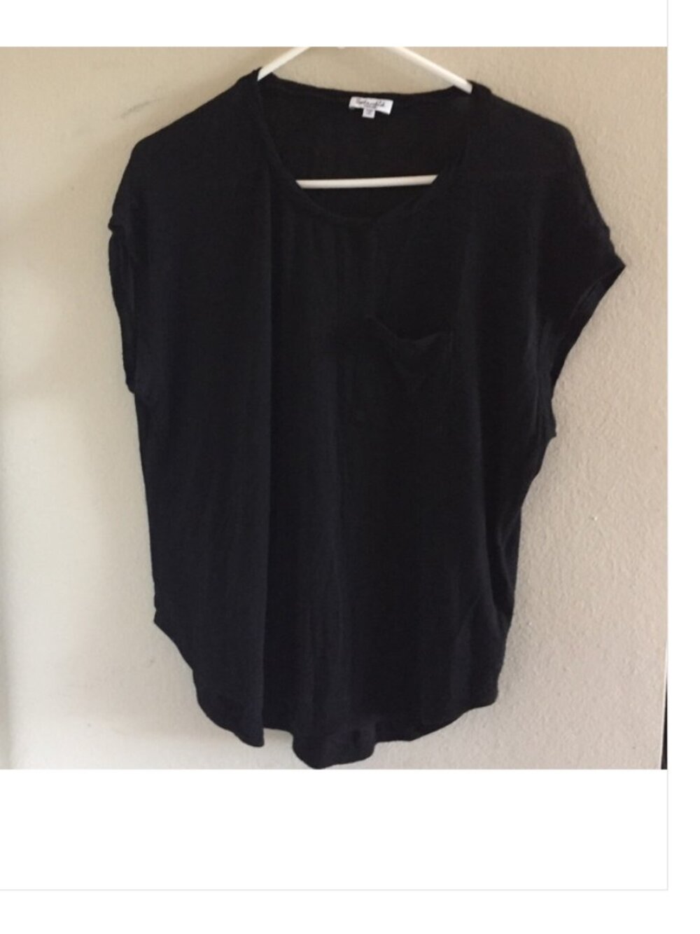Splendid Black Pocket Short Sleeve Tee Shirt Top Blouse